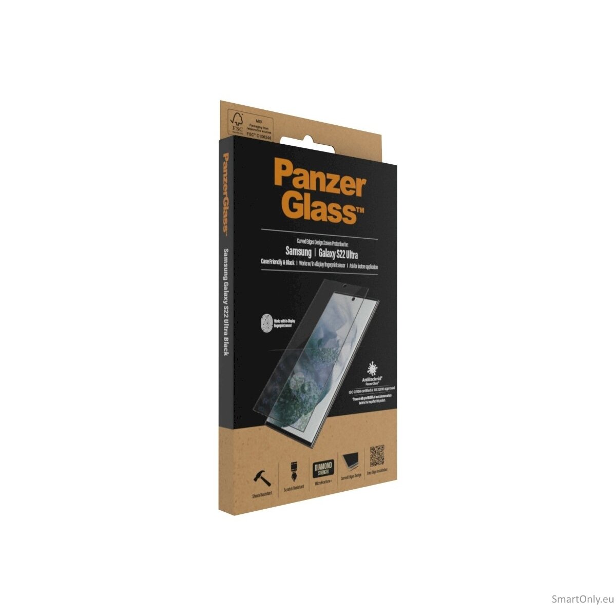 PanzerGlass Samsung, Galaxy S22 Ultra, Tempered glass, Black,  Screen Protector 7