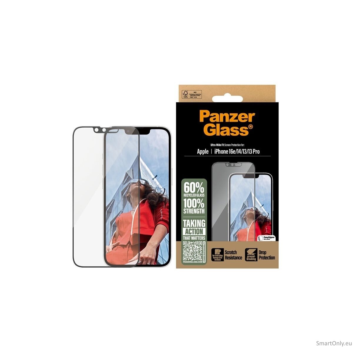 PanzerGlass Screen protector | Apple | iPhone 13/iPhone 13 Pro/iPhone 14/iPhone 16e | Glass | Transparent | Ultra-Wide Fit W. Aligner 4 PanzerGlass Screen protector | Apple | iPhone 13/iPhone 13 Pro/iPhone 14/iPhone 16e | Glass | Transparent | Ultra-Wide Fit W. Aligner 4