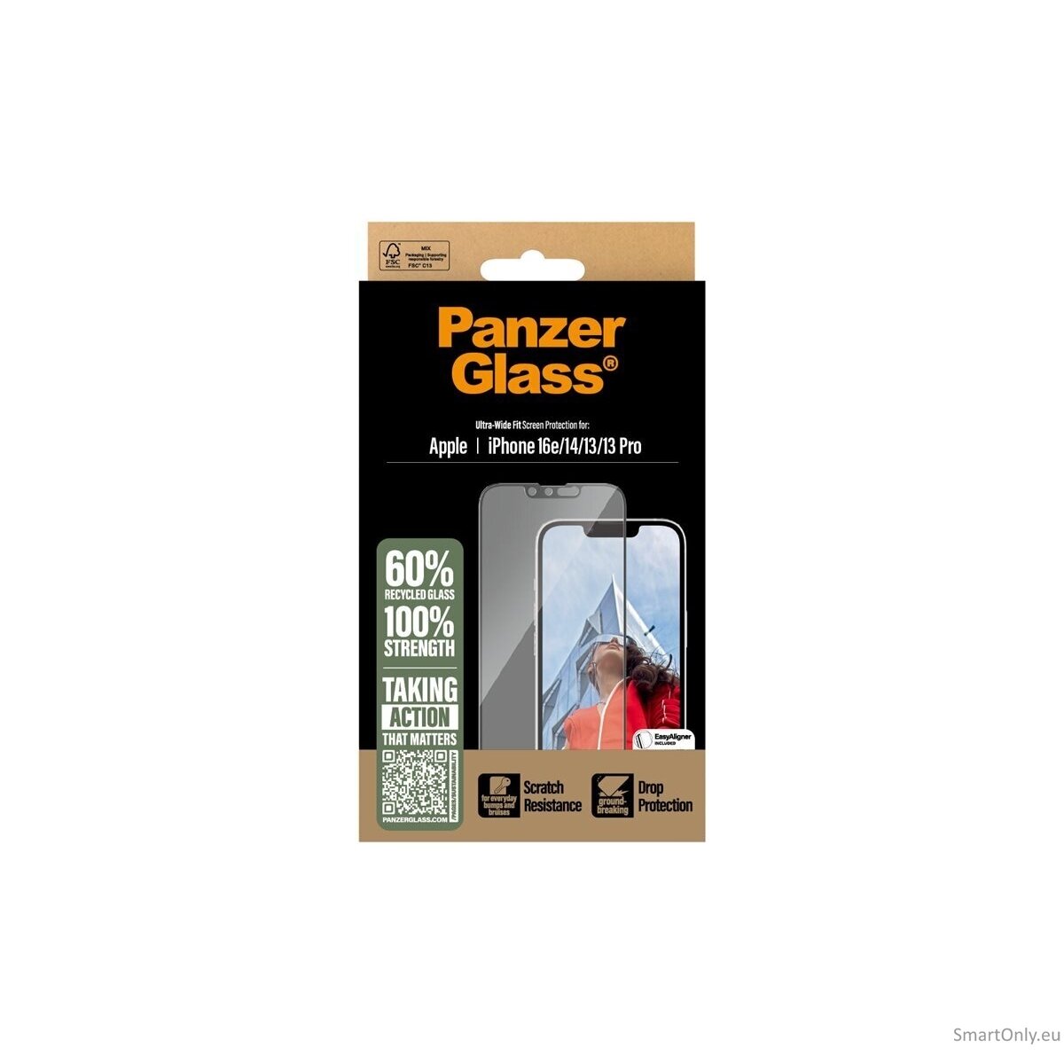PanzerGlass Screen protector | Apple | iPhone 13/iPhone 13 Pro/iPhone 14/iPhone 16e | Glass | Transparent | Ultra-Wide Fit W. Aligner 7