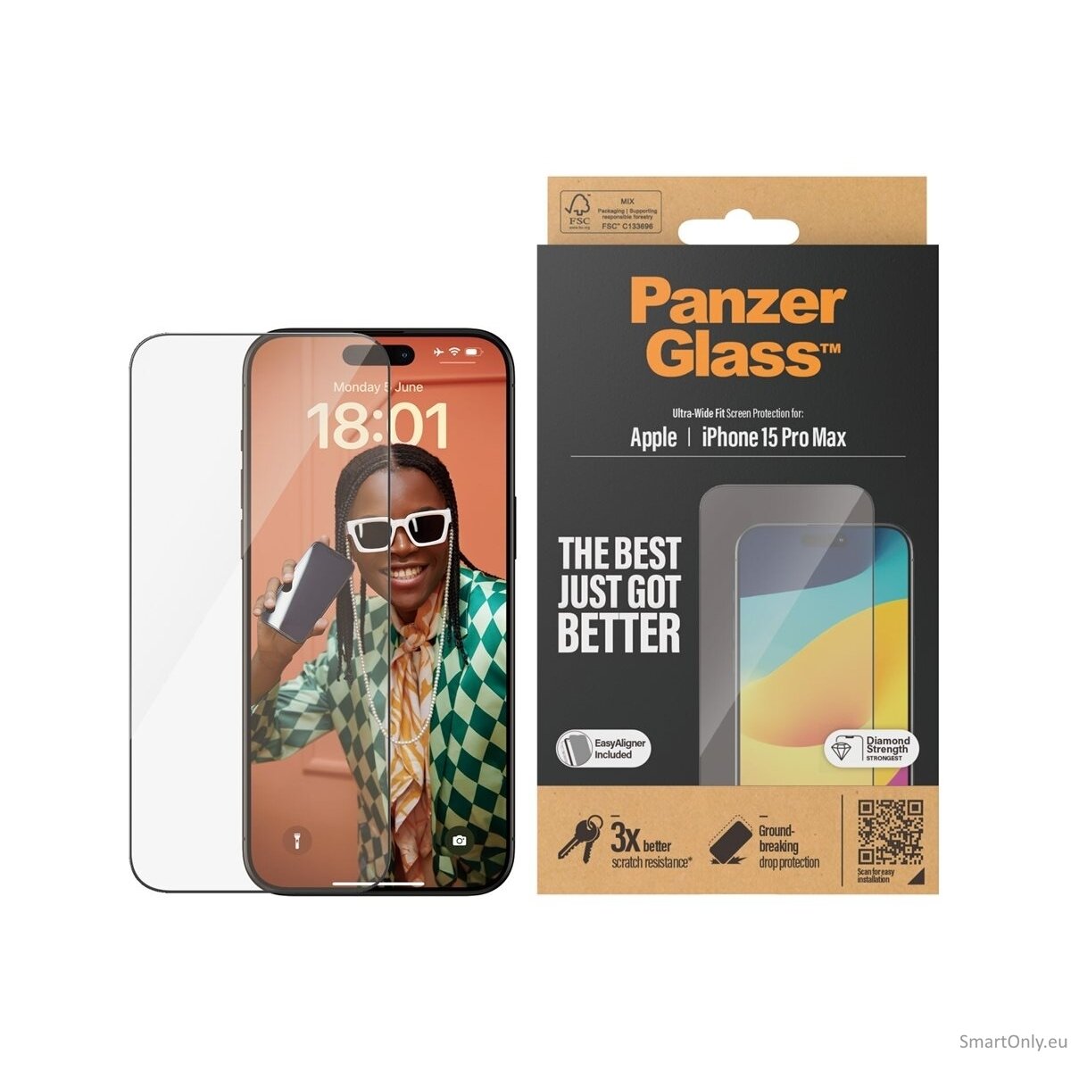 PanzerGlass Screen protector, Apple,  IPhone 15 Pro Max, Glass, Transparent 3