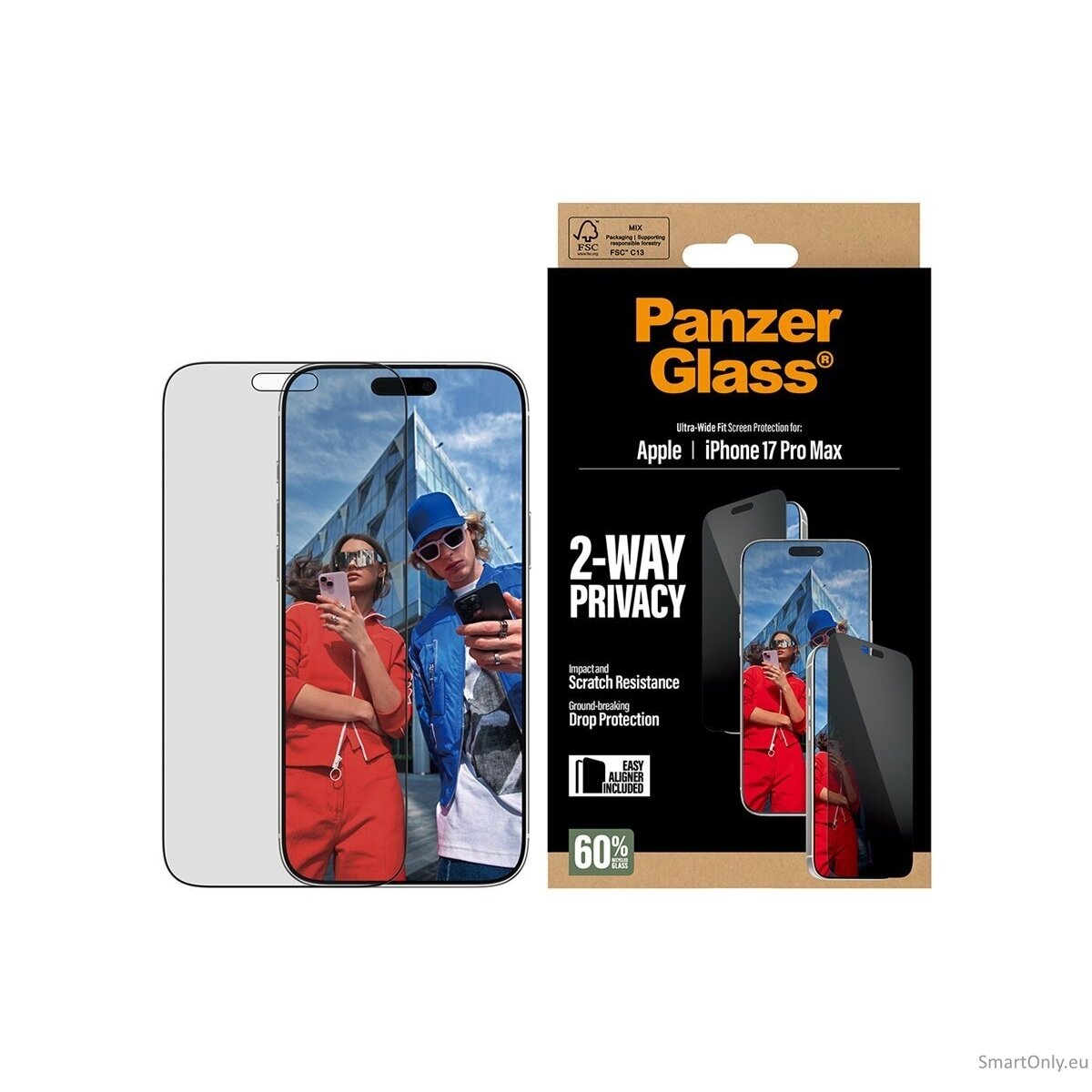 PanzerGlass Screen protector | Apple | iPhone 17 Pro Max | Glass | Transparent | Ultra-Wide Fit w. EasyAligner 5 PanzerGlass Screen protector | Apple | iPhone 17 Pro Max | Glass | Transparent | Ultra-Wide Fit w. EasyAligner 5