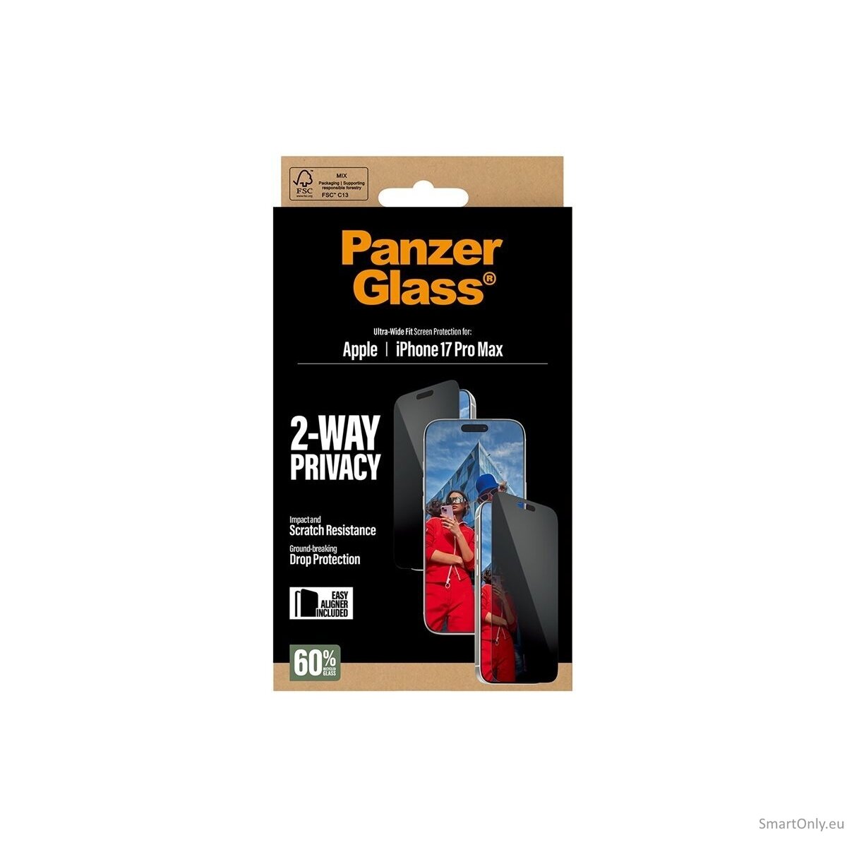 PanzerGlass Screen protector | Apple | iPhone 17 Pro Max | Glass | Transparent | Ultra-Wide Fit w. EasyAligner 9 PanzerGlass Screen protector | Apple | iPhone 17 Pro Max | Glass | Transparent | Ultra-Wide Fit w. EasyAligner 9