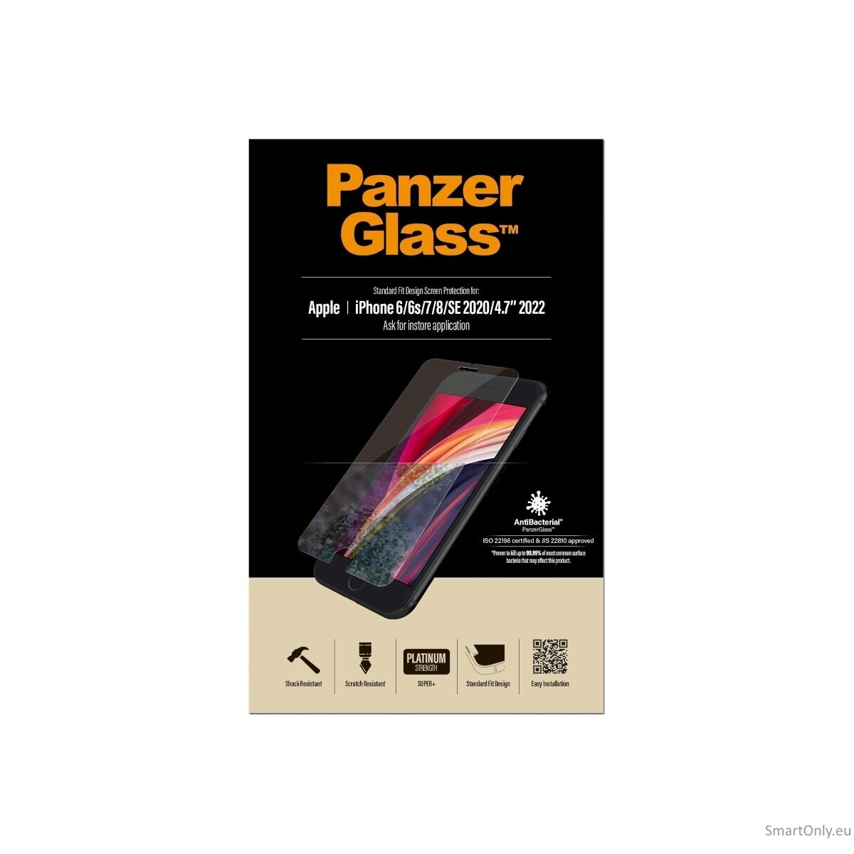 PanzerGlass Screen Protector, Iphone 6/6s/7/8/SE (2020), Glass, Crystal Clear, Rounded edges 3 PanzerGlass Screen Protector, Iphone 6/6s/7/8/SE (2020), Glass, Crystal Clear, Rounded edges 3