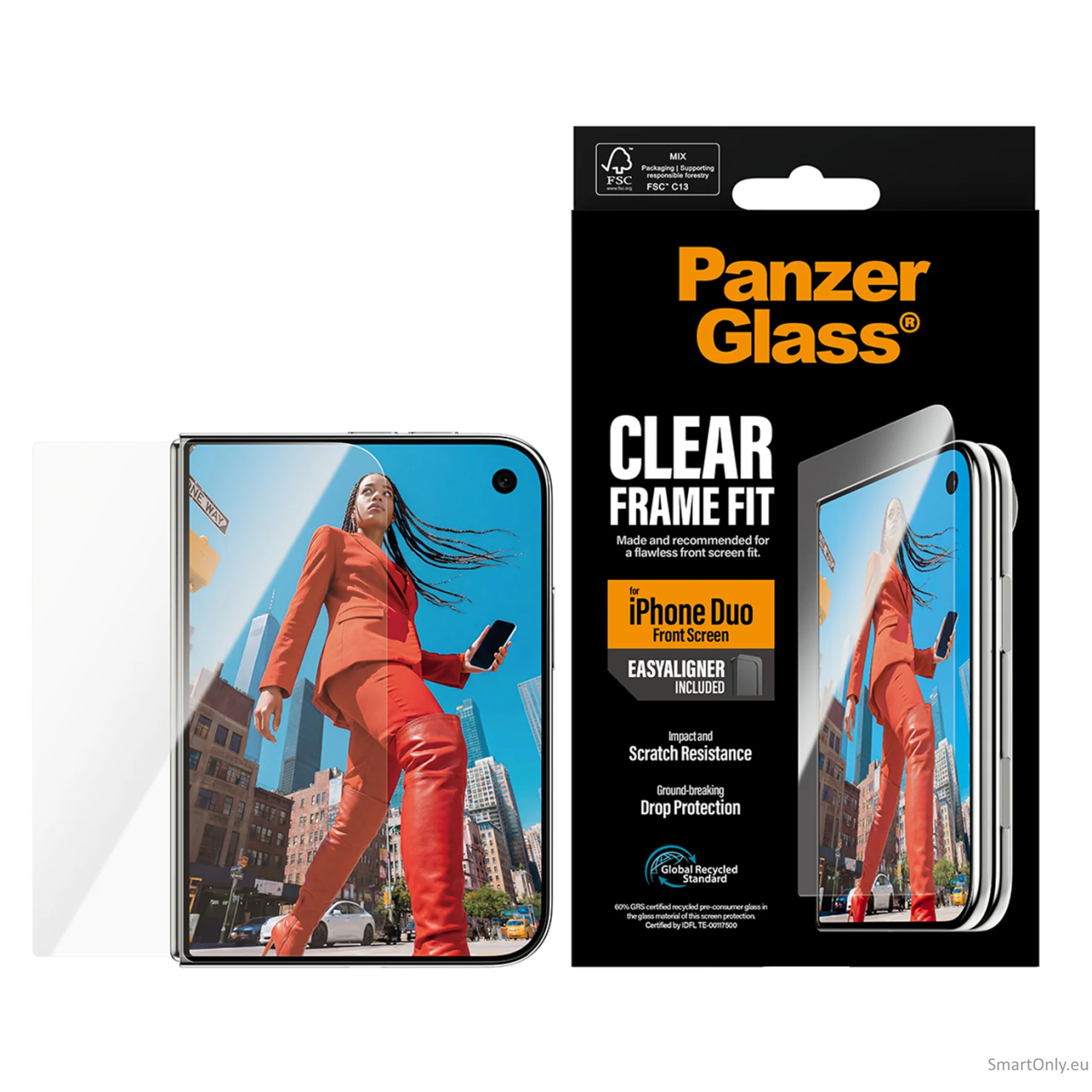 PanzerGlass FrameFit w. EasyAligner | Screen protector | Apple | iPhone Duo | Glass | Transparent