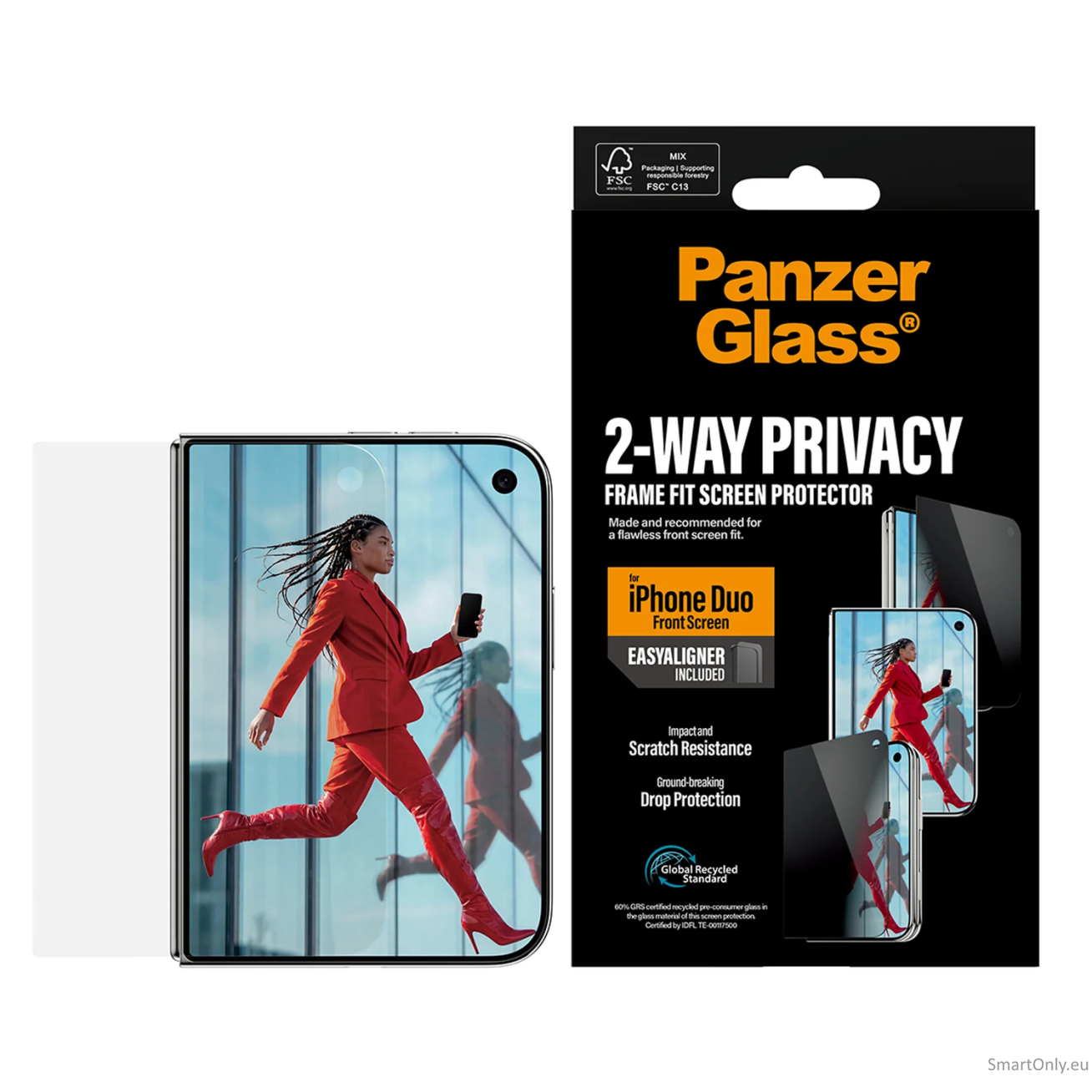 PanzerGlass Privacy w. EasyAligner | Screen protector | Apple | iPhone Duo | Glass | Transparent PanzerGlass Privacy w. EasyAligner | Screen protector | Apple | iPhone Duo | Glass | Transparent