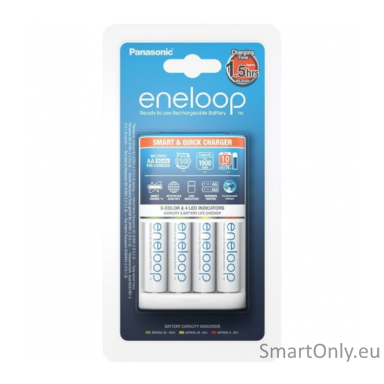 Panasonic Eneloop BQ-CC55 smart & quick (su 4xAA baterijom) Baterijų įkroviklis Panasonic Eneloop BQ-CC55 smart & quick (su 4xAA baterijom) Baterijų įkroviklis