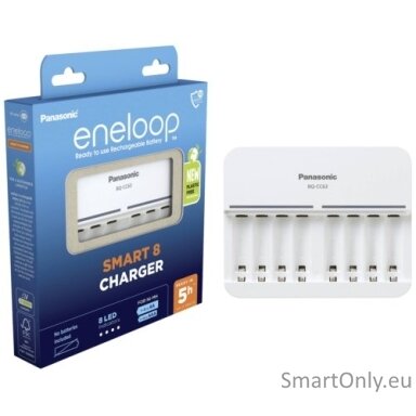 Panasonic Eneloop BQ-CC63 Smart 8 Baterijų įkroviklis Panasonic Eneloop BQ-CC63 Smart 8 Baterijų įkroviklis