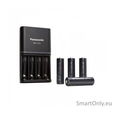 Panasonic Eneloop pro BQ-CC55 (su 4xAA baterijom) Baterijų įkroviklis Panasonic Eneloop pro BQ-CC55 (su 4xAA baterijom) Baterijų įkroviklis