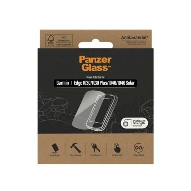 PanzerGlass Screen protector, Garmin, for Garmin Edge 1030, Edge 1040, Tempered glass, Transparent, Anti-glare