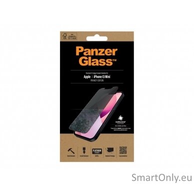 PanzerGlass Apple, iPhone 13 Mini, Tempered glass, Black, Privacy Screen Protector 10