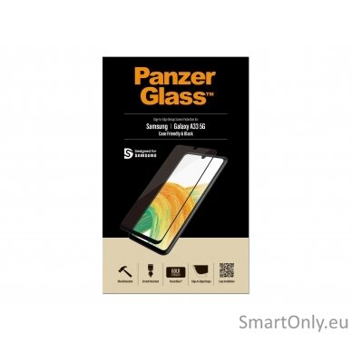 PanzerGlass Samsung, Galaxy A33, Glass, Black, Case Friendly 8