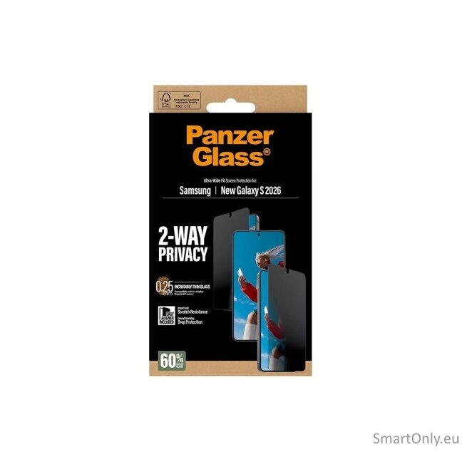 PanzerGlass 2-Way Privacy Screen Protector Samsung New Galaxy S26 | Ultra-Wide Fit w. EasyAligner | PanzerGlass 6 PanzerGlass 2-Way Privacy Screen Protector Samsung New Galaxy S26 | Ultra-Wide Fit w. EasyAligner | PanzerGlass 6