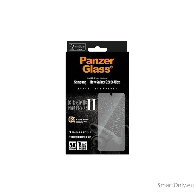 PanzerGlass Ceramic Screen Protector Samsung New Galaxy S26 Ultra | Ultra-Wide Fit w. EasyAligner | PanzerGlass 2 PanzerGlass Ceramic Screen Protector Samsung New Galaxy S26 Ultra | Ultra-Wide Fit w. EasyAligner | PanzerGlass 2