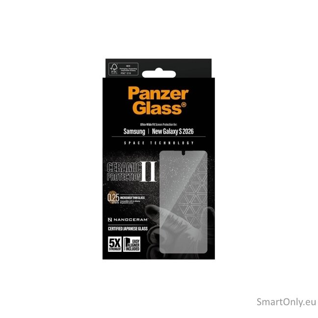 PanzerGlass Ceramic Screen Protector Samsung New Galaxy S26 | Ultra-Wide Fit w. EasyAligner | PanzerGlass 3 PanzerGlass Ceramic Screen Protector Samsung New Galaxy S26 | Ultra-Wide Fit w. EasyAligner | PanzerGlass 3
