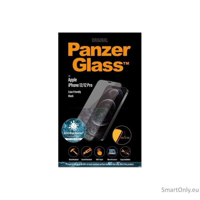 PanzerGlass For iPhone 12/12 Pro, Glass, Black, Clear Screen Protector, 6.1 " 15 PanzerGlass For iPhone 12/12 Pro, Glass, Black, Clear Screen Protector, 6.1 " 15