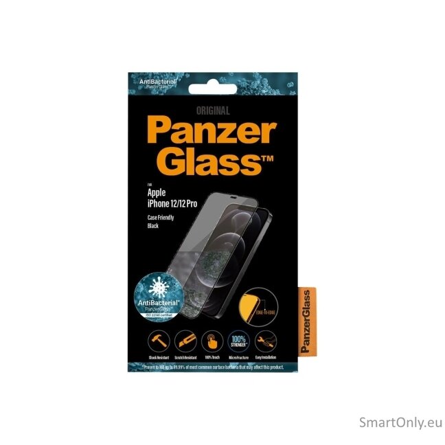 PanzerGlass For iPhone 12/12 Pro, Glass, Black, Clear Screen Protector, 6.1 " 16