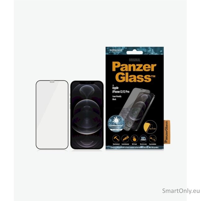 PanzerGlass For iPhone 12/12 Pro, Glass, Black, Clear Screen Protector, 6.1 " PanzerGlass For iPhone 12/12 Pro, Glass, Black, Clear Screen Protector, 6.1 "