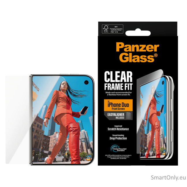 PanzerGlass FrameFit w. EasyAligner | Screen protector | Apple | iPhone Duo | Glass | Transparent PanzerGlass FrameFit w. EasyAligner | Screen protector | Apple | iPhone Duo | Glass | Transparent