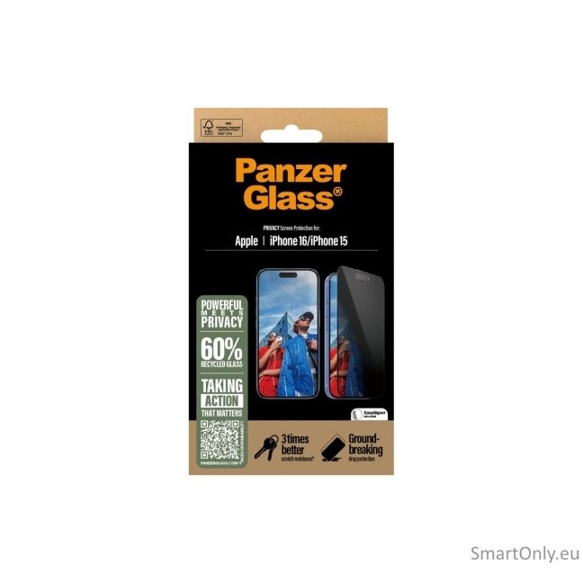 PanzerGlass Privacy Screen Protector iPhone 16 / iPhone 15 | Ultra-Wide Fit | PanzerGlass 4 PanzerGlass Privacy Screen Protector iPhone 16 / iPhone 15 | Ultra-Wide Fit | PanzerGlass 4