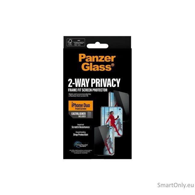 PanzerGlass Privacy w. EasyAligner | Screen protector | Apple | iPhone Duo | Glass | Transparent 9