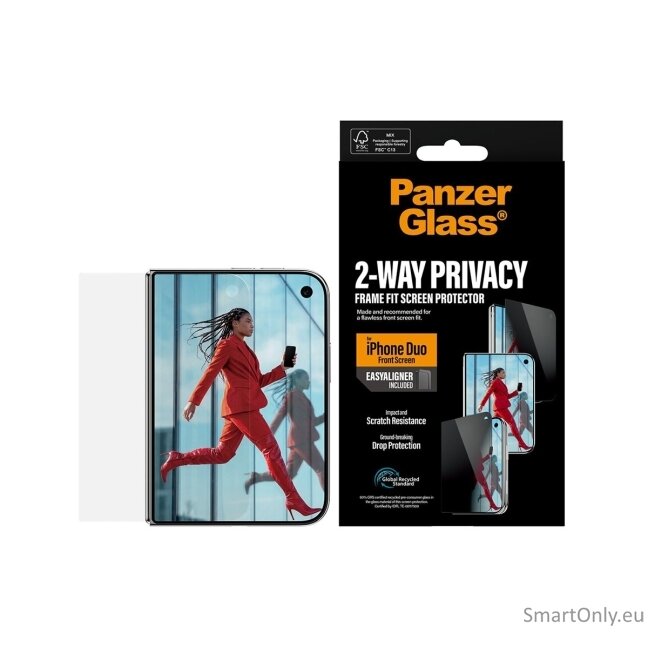 PanzerGlass Privacy w. EasyAligner | Screen protector | Apple | iPhone Duo | Glass | Transparent 3