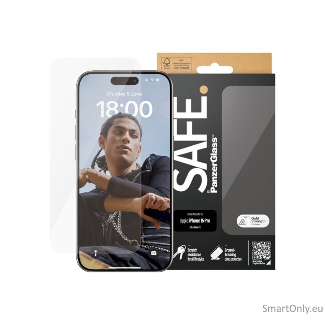 PanzerGlass SAFE. Screen Protector Iphone15 PRO Ultra-Wide Fit PanzerGlass 2 PanzerGlass SAFE. Screen Protector Iphone15 PRO Ultra-Wide Fit PanzerGlass 2