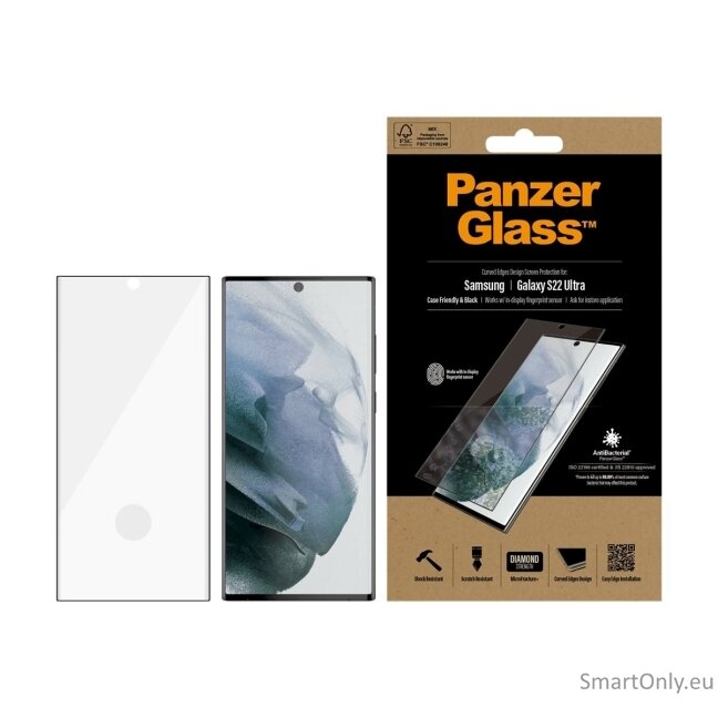 PanzerGlass Samsung, Galaxy S22 Ultra, Tempered glass, Black,  Screen Protector 5