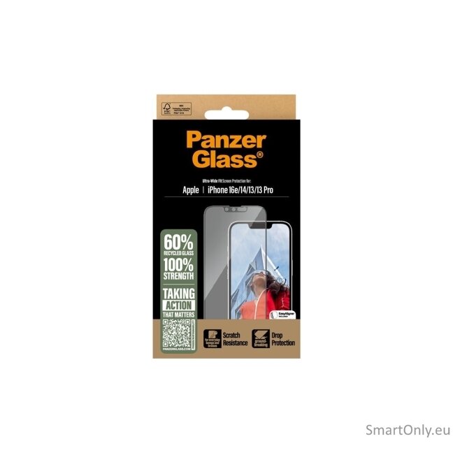 PanzerGlass Screen protector | Apple | iPhone 13/iPhone 13 Pro/iPhone 14/iPhone 16e | Glass | Transparent | Ultra-Wide Fit W. Aligner 7