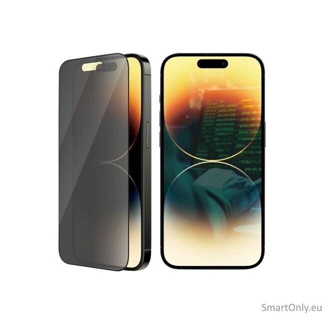 PanzerGlass Screen protector, Apple, iPhone 14 Pro, Glass, Black, Privacy 9