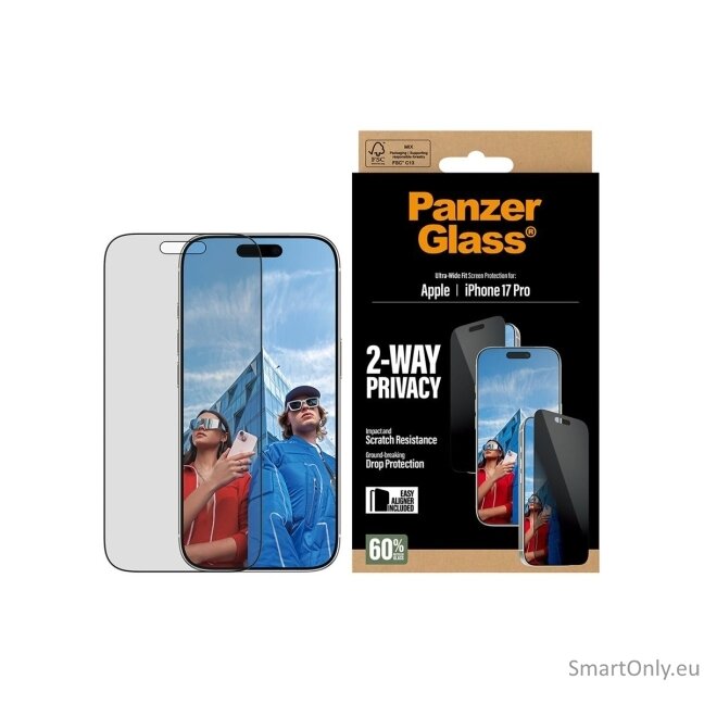 PanzerGlass Screen protector | Apple | iPhone 17 Pro | Glass | Transparent | Ultra-Wide Fit w. EasyAligner 5