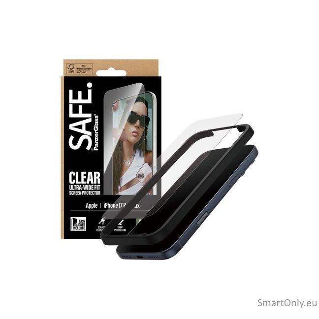 PanzerGlass Screen protector | Apple | iPhone 17 Pro Max | Transparent | Ultra-Wide Fit w. EasyAligner 8 PanzerGlass Screen protector | Apple | iPhone 17 Pro Max | Transparent | Ultra-Wide Fit w. EasyAligner 8