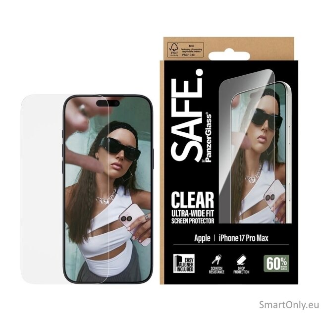 PanzerGlass Screen protector | Apple | iPhone 17 Pro Max | Transparent | Ultra-Wide Fit w. EasyAligner PanzerGlass Screen protector | Apple | iPhone 17 Pro Max | Transparent | Ultra-Wide Fit w. EasyAligner