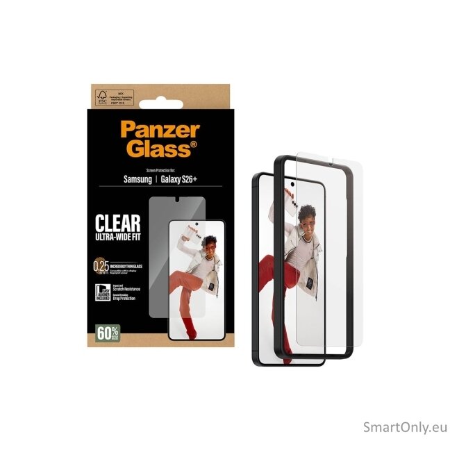 PanzerGlass Screen Protector Samsung New Galaxy S26 Plus | Ultra-Wide Fit w. EasyAligner | PanzerGlass 3