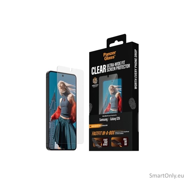PanzerGlass Screen Protector Samsung New Galaxy S26 | Ultra-Wide Fit w. FASTFIT IN-A-BOX | PanzerGlass 3
