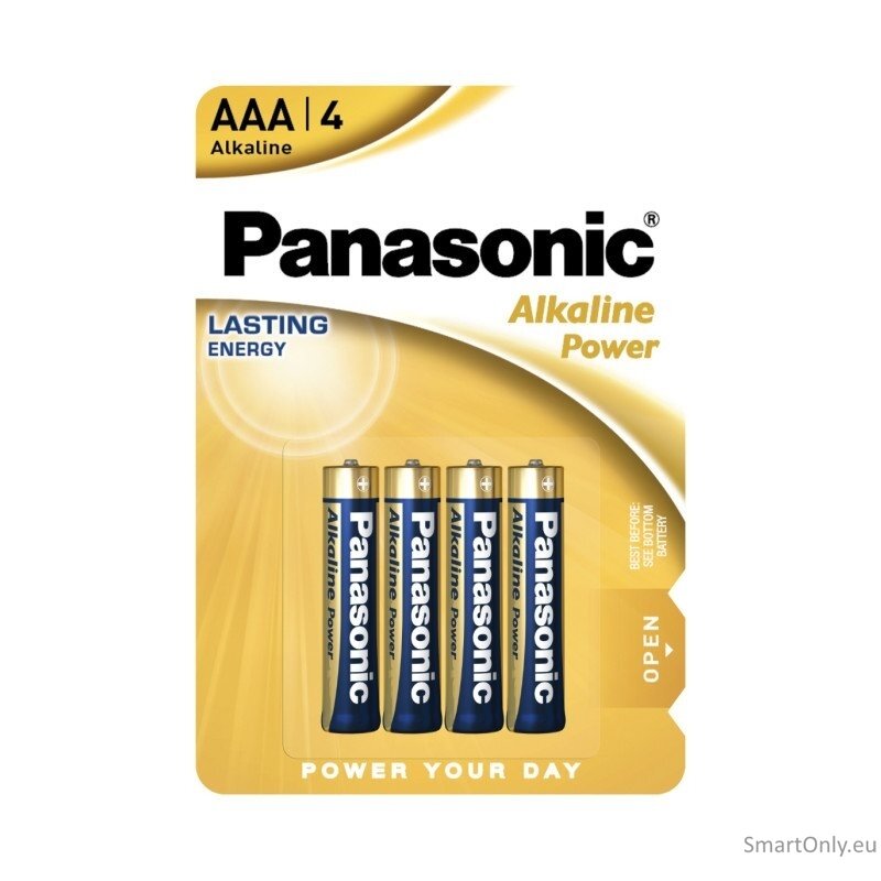 Panasonic LR03 AAA Alkaline Power šarminės baterijos 4 vnt. Panasonic LR03 AAA Alkaline Power šarminės baterijos 4 vnt.