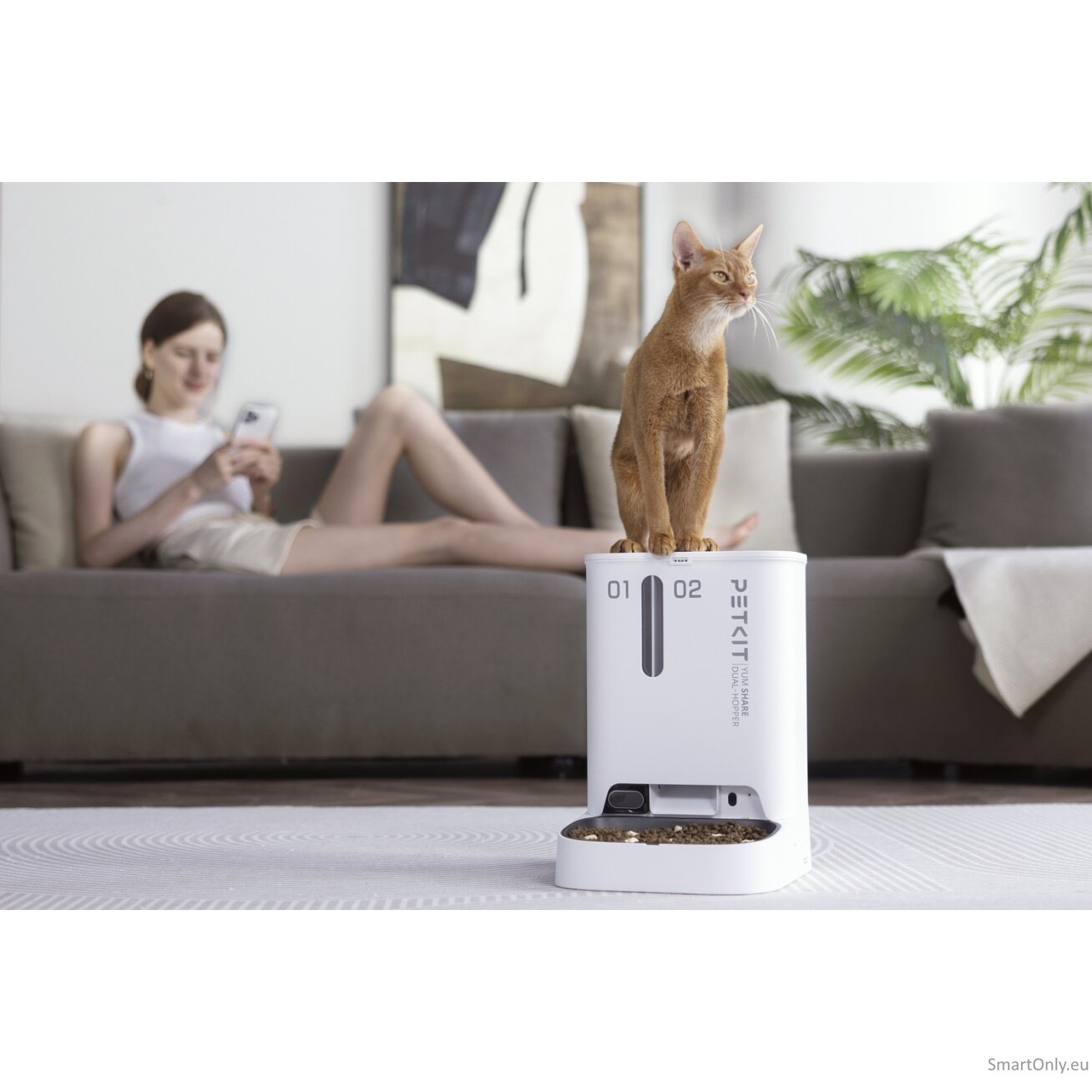 PETKIT | Feeder with Camera | P591 YumShare Dual-hopper | Capacity 2+3 L | White 5
