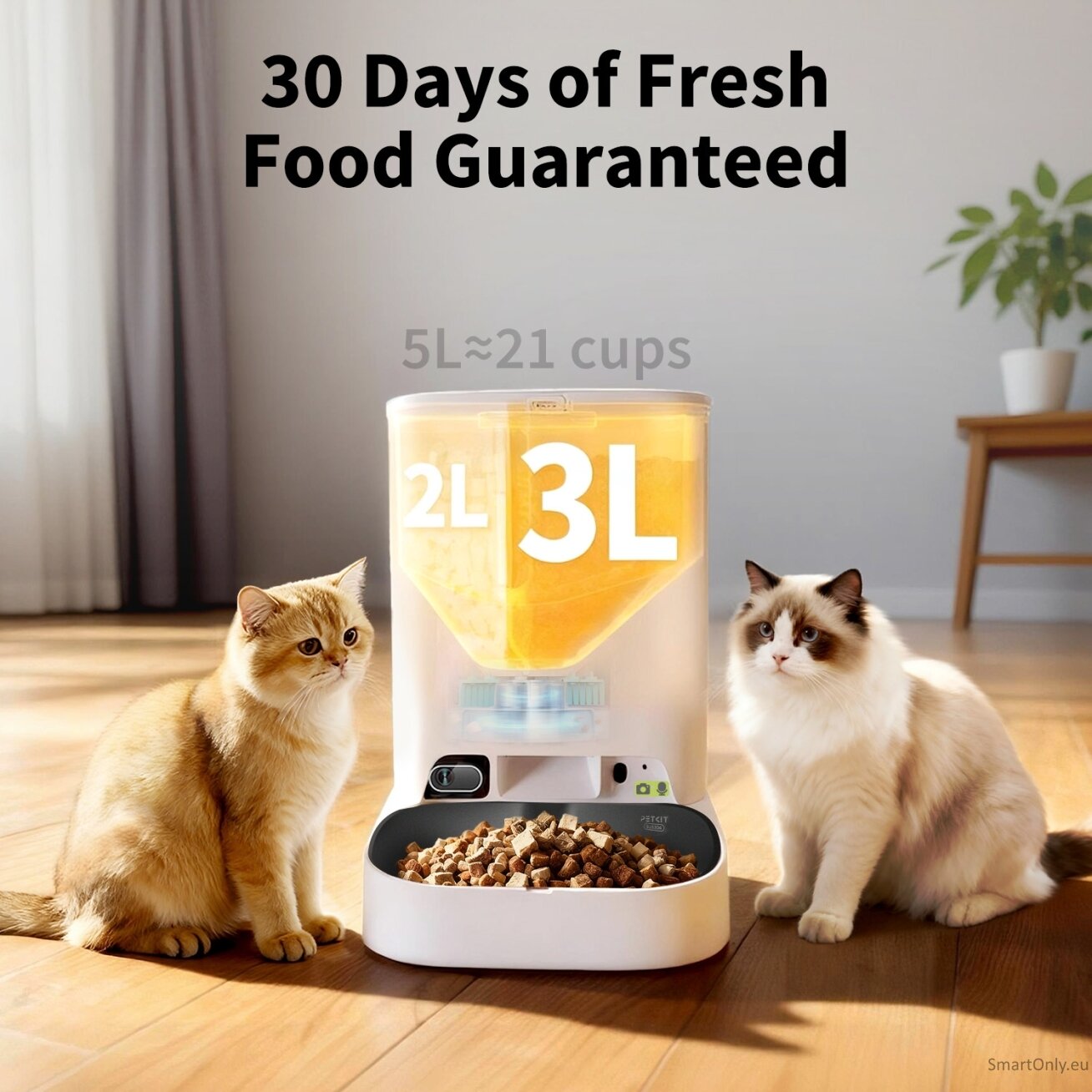 PETKIT YumShare Dual-hopper 2 Automatic Feeder with Camera | Capacity 5 L | Material ABS, 304 stainless steel | White 5 PETKIT YumShare Dual-hopper 2 Automatic Feeder with Camera | Capacity 5 L | Material ABS, 304 stainless steel | White 5