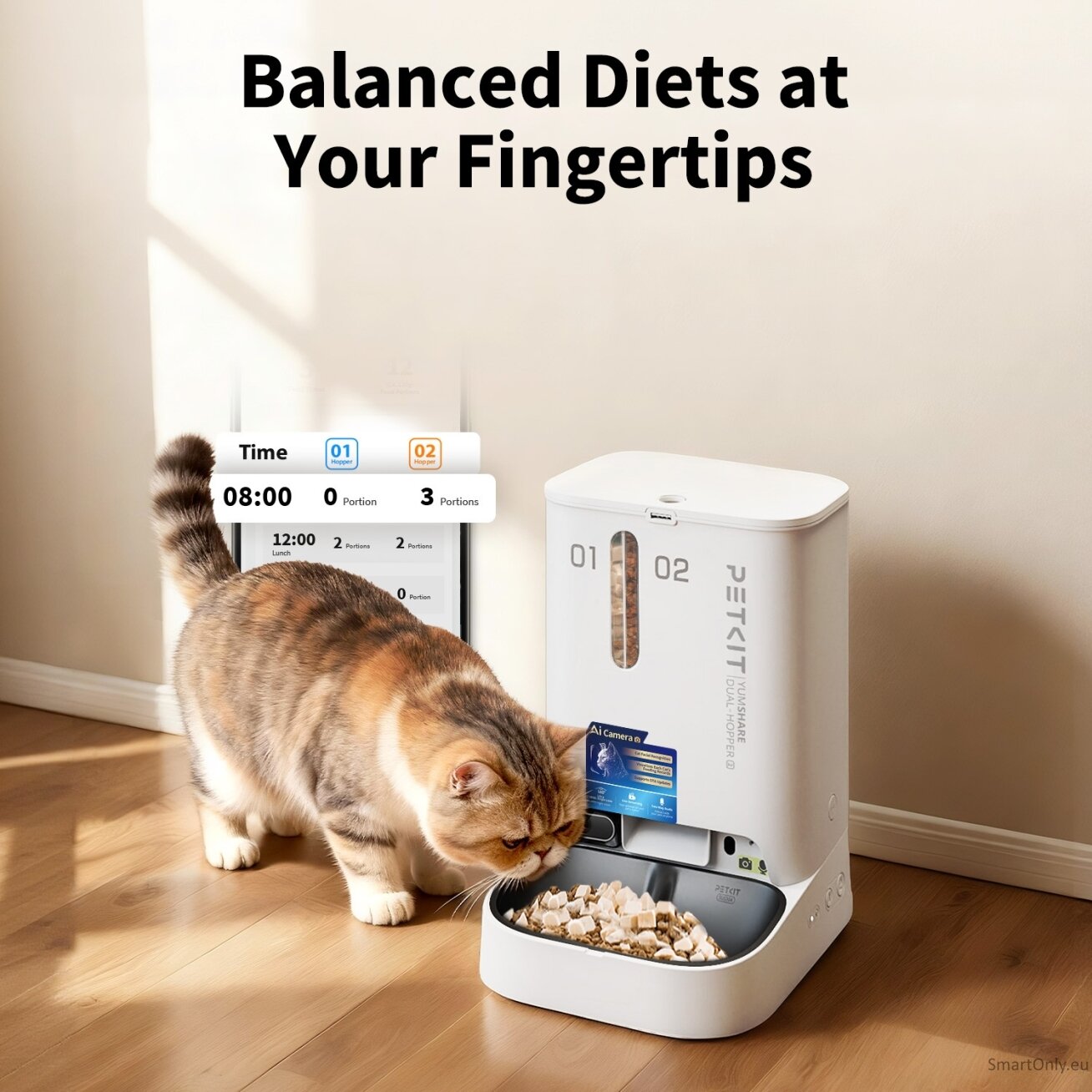 PETKIT YumShare Dual-hopper 2 Automatic Feeder with Camera | Capacity 5 L | Material ABS, 304 stainless steel | White 6 PETKIT YumShare Dual-hopper 2 Automatic Feeder with Camera | Capacity 5 L | Material ABS, 304 stainless steel | White 6