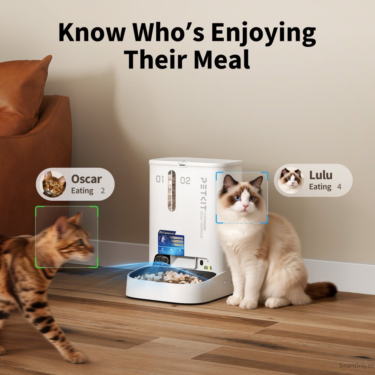 PETKIT YumShare Dual-hopper 2 Automatic Feeder with Camera | Capacity 5 L | Material ABS, 304 stainless steel | White 1 PETKIT YumShare Dual-hopper 2 Automatic Feeder with Camera | Capacity 5 L | Material ABS, 304 stainless steel | White 1