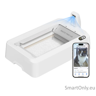 PETKIT Purobot Crystal Duo with Camera Self-Cleaning Cat Litter Box | White