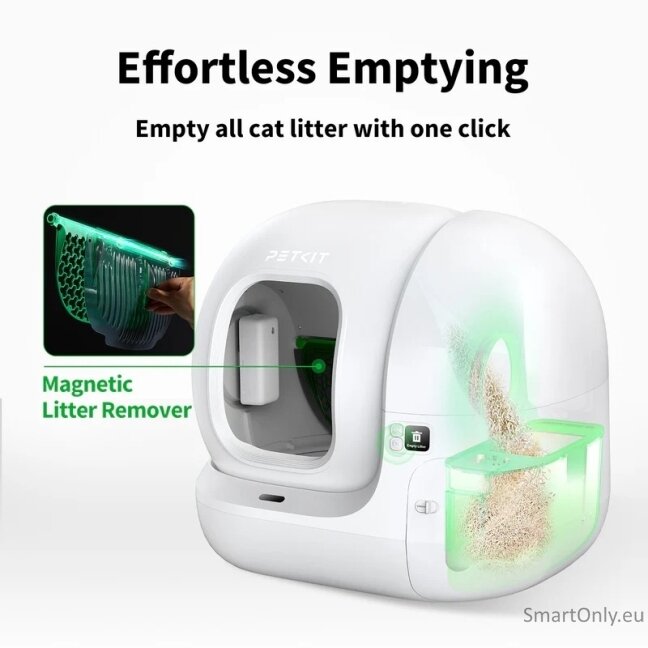PETKIT PURA MAX 2 Self-Cleaning Cat Litter, Green + Magnetic Cat Litter Remover | P99022 | White 3