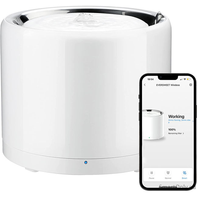 petkit-smart-pet-drinking-fountain-w4x-eversweet-wireless-wireless-pump-capacity-18-l-material-stainless-steel-abs-white