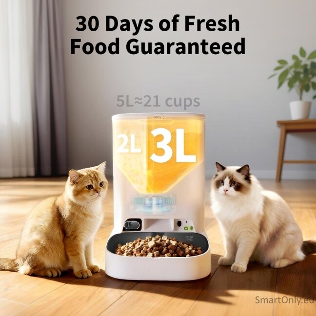 PETKIT YumShare Dual-hopper 2 Automatic Feeder with Camera | Capacity 5 L | Material ABS, 304 stainless steel | White 5