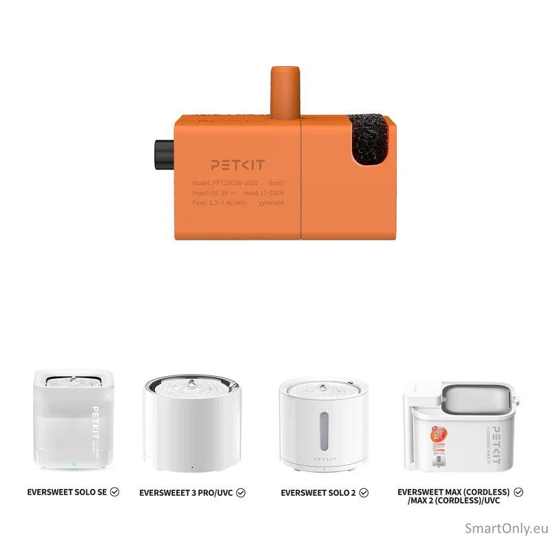 PETKIT P41161 | Wireless Pump for EVERSWEET Max 2 | Material PPO | Orange 1