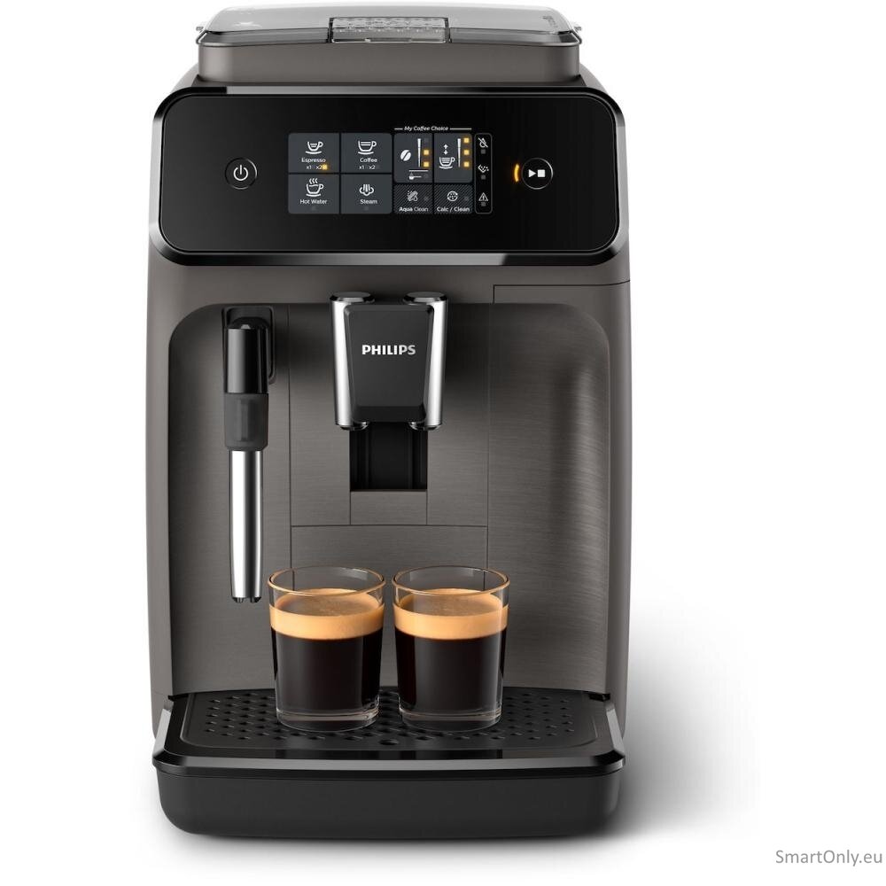 Philips | Espresso Coffee maker Series 1200 | EP1224/00 | Pump pressure 15 bar | Built-in milk frother | Fully automatic | 1500 W | Light Gray Philips | Espresso Coffee maker Series 1200 | EP1224/00 | Pump pressure 15 bar | Built-in milk frother | Fully automatic | 1500 W | Light Gray