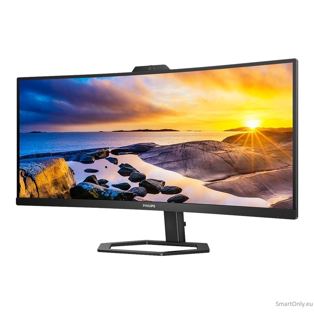 Philips | Monitor with Windows Hello Webcam | 34E1C5600HE/00 | 34 " | VA | 21:9 | 100 Hz | 4 ms | 3440 x 1440 pixels | 300 cd/m² | HDMI ports quantity 1 | Black | Warranty 36 month(s) 1