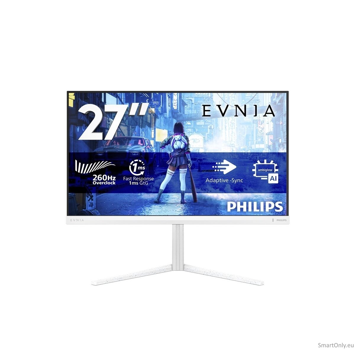 Philips 27M2N5201P/00 | 27 " | Fast IPS | FHD | 16:9 | 260 Hz | 1 ms | 1920 x 1080 pixels | 300 cd/m² | HDMI ports quantity 2 | White 19
