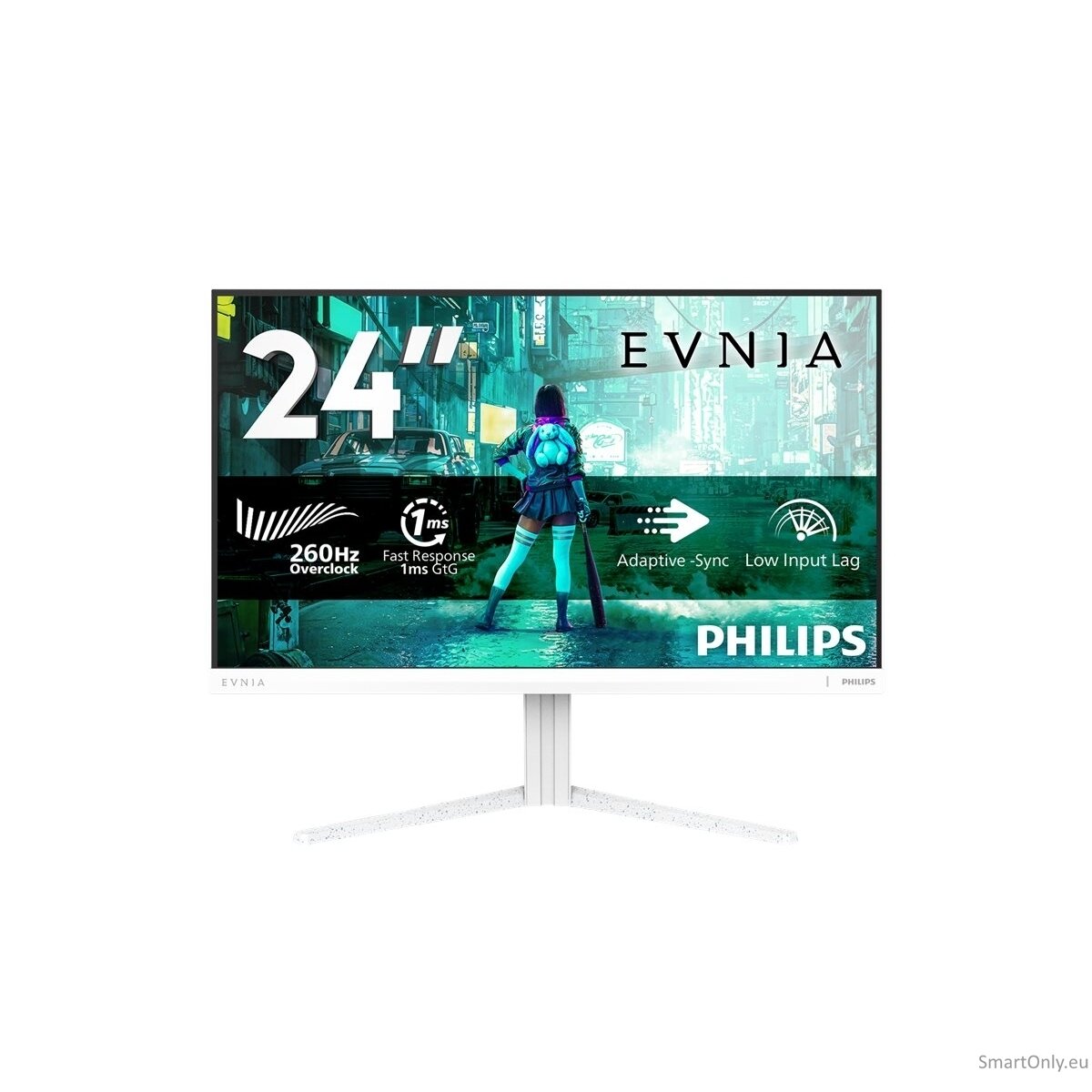 Philips Evnia 24M2N3201P/00 | 24 " | Fast IPS | FHD | 16:9 | 260 Hz | 1 ms | 1920 x 1080 pixels | 300 cd/m² | HDMI ports quantity 1 | White 18