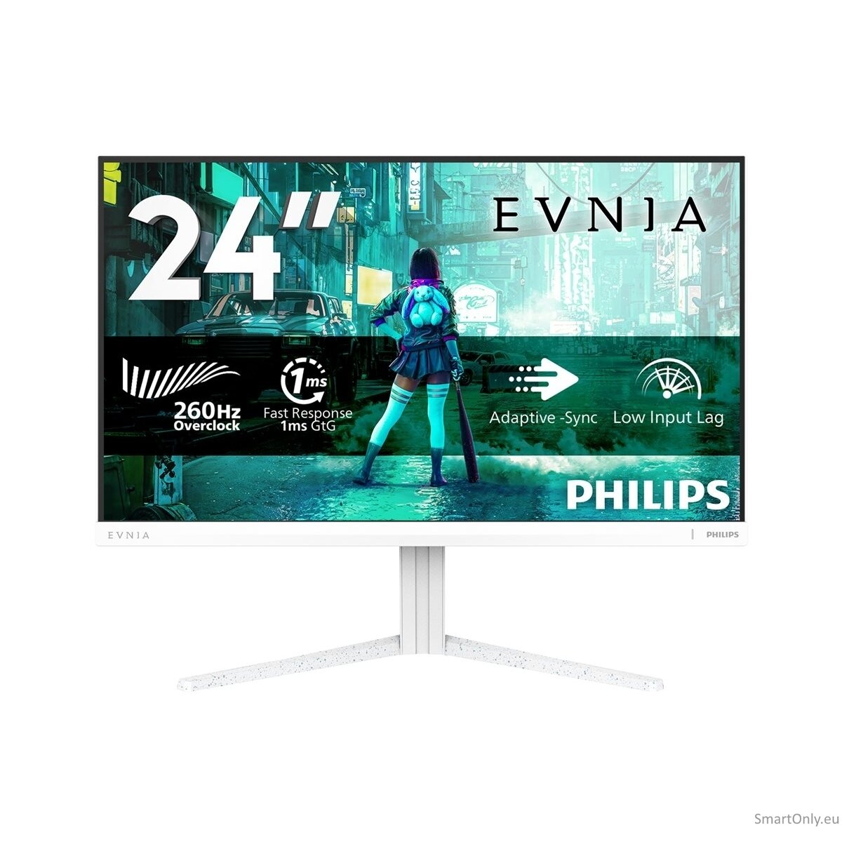 Philips Evnia 24M2N3201P/00 | 24 " | Fast IPS | FHD | 16:9 | 260 Hz | 1 ms | 1920 x 1080 pixels | 300 cd/m² | HDMI ports quantity 1 | White 9