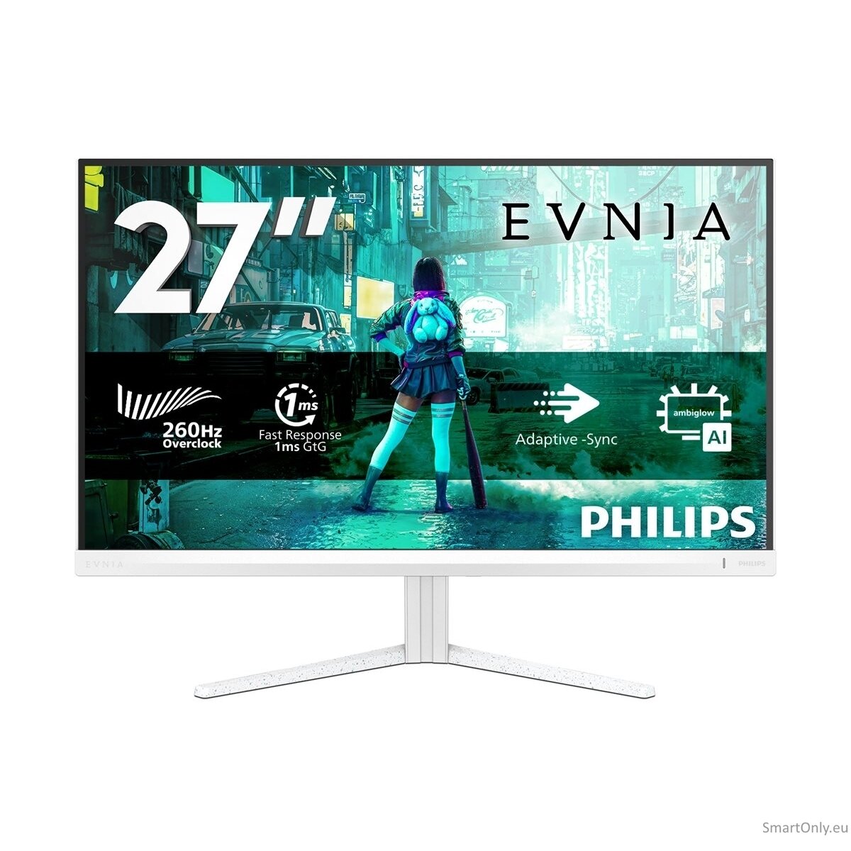 Philips Evnia 27M2N3201PL/00 | 27 " | Fast IPS | FHD | 16:9 | 260 Hz | 1 ms | 1920 x 1080 pixels | 300 cd/m² | HDMI ports quantity 1 | White Philips Evnia 27M2N3201PL/00 | 27 " | Fast IPS | FHD | 16:9 | 260 Hz | 1 ms | 1920 x 1080 pixels | 300 cd/m² | HDMI ports quantity 1 | White